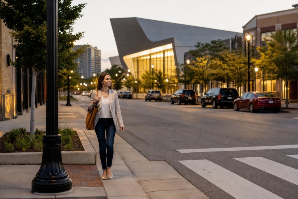 Professional near a downtown event district in Saginaw